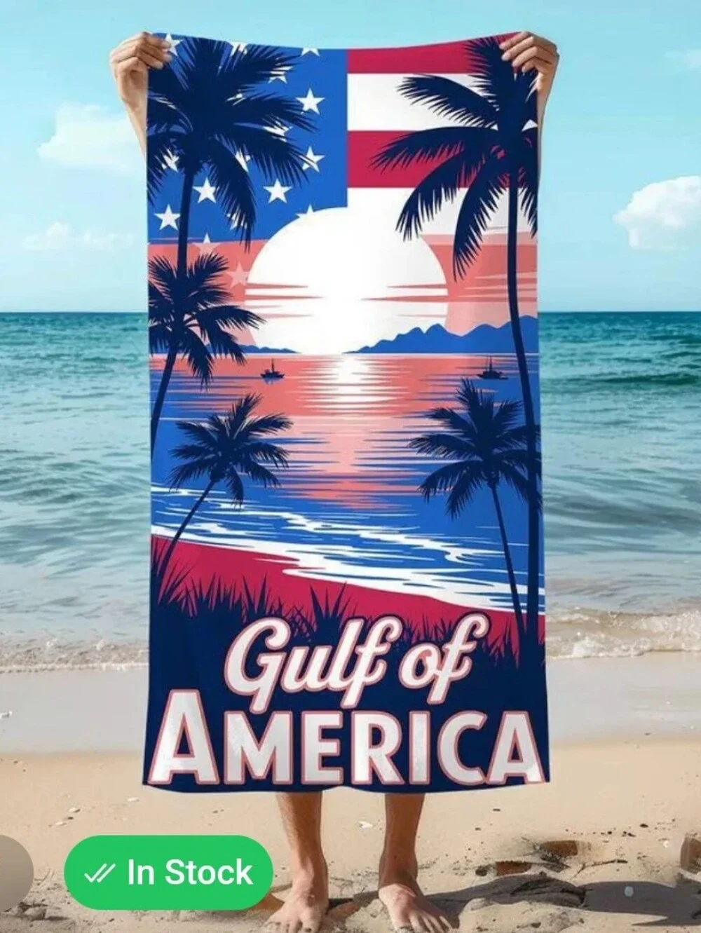 Gulf of America Beach Towel - Red, White & Blue